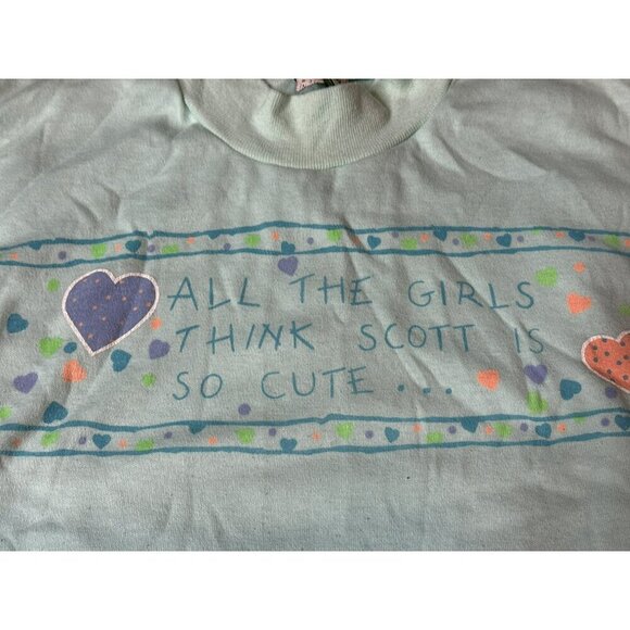 VTG 1990s Jet Set Express All The Girls Think Scott Is So Cute Sweater Girls 5 - Picture 3 of 10